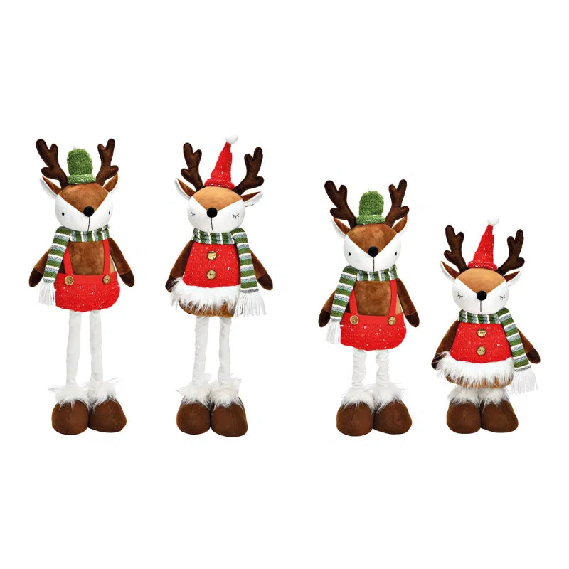 Display stand deer with telescopic textile legs brown, 23x47/65x15cm