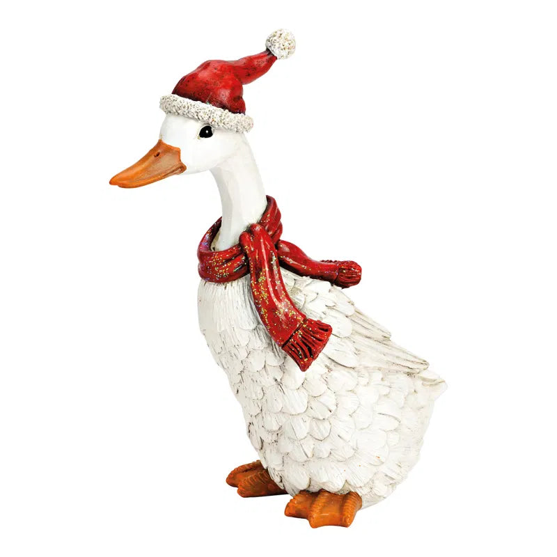 Christmas goose made of poly white  10x26x13cm