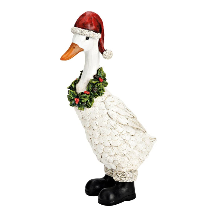 Christmas goose with cap and wreath, 35cm