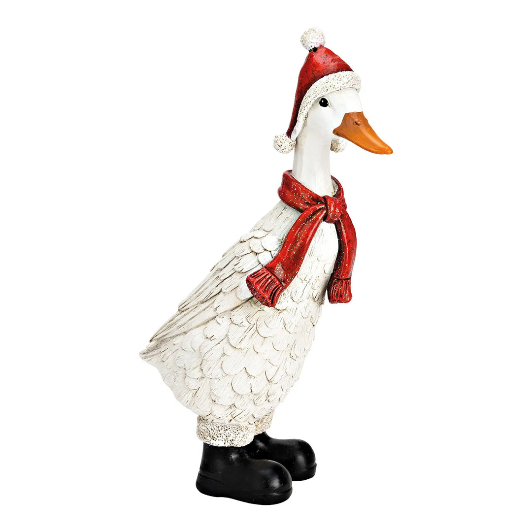 Christmas goose made of poly white  16x32x9cm