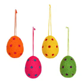 Hanger Easter Egg Textile Colorful 4X6X4Cm - Easter - Windyridge Garden Centre