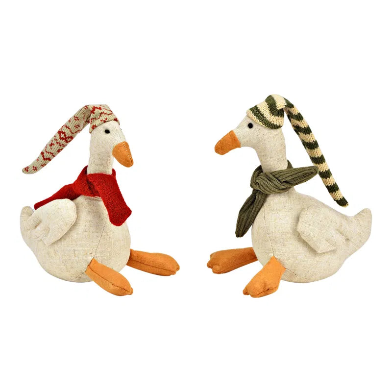 Duck made of textile, beige 1 1x17x7cm