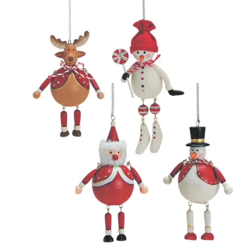 Assorted spiral Christmas figures made of wood (W/H/D) 6x11x4 cm/6x16x4 cm