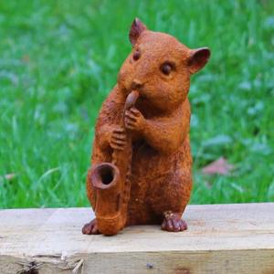 Cast Iron Mini Jazz Mouse Statue
