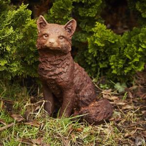 Cast Iron Sitting Fox Statue