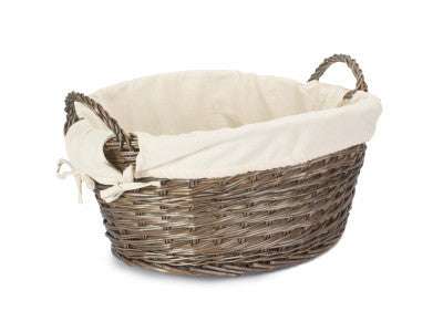 Wash Basket - Antique Finish with White Lining