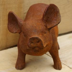 Cast Iron Standing Piglet  Statue