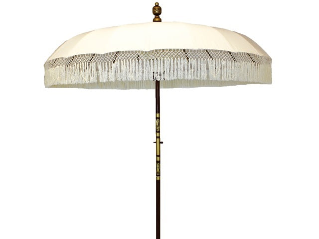 PARASOL BALI FRINGE WHITE D185CM - CLASS A