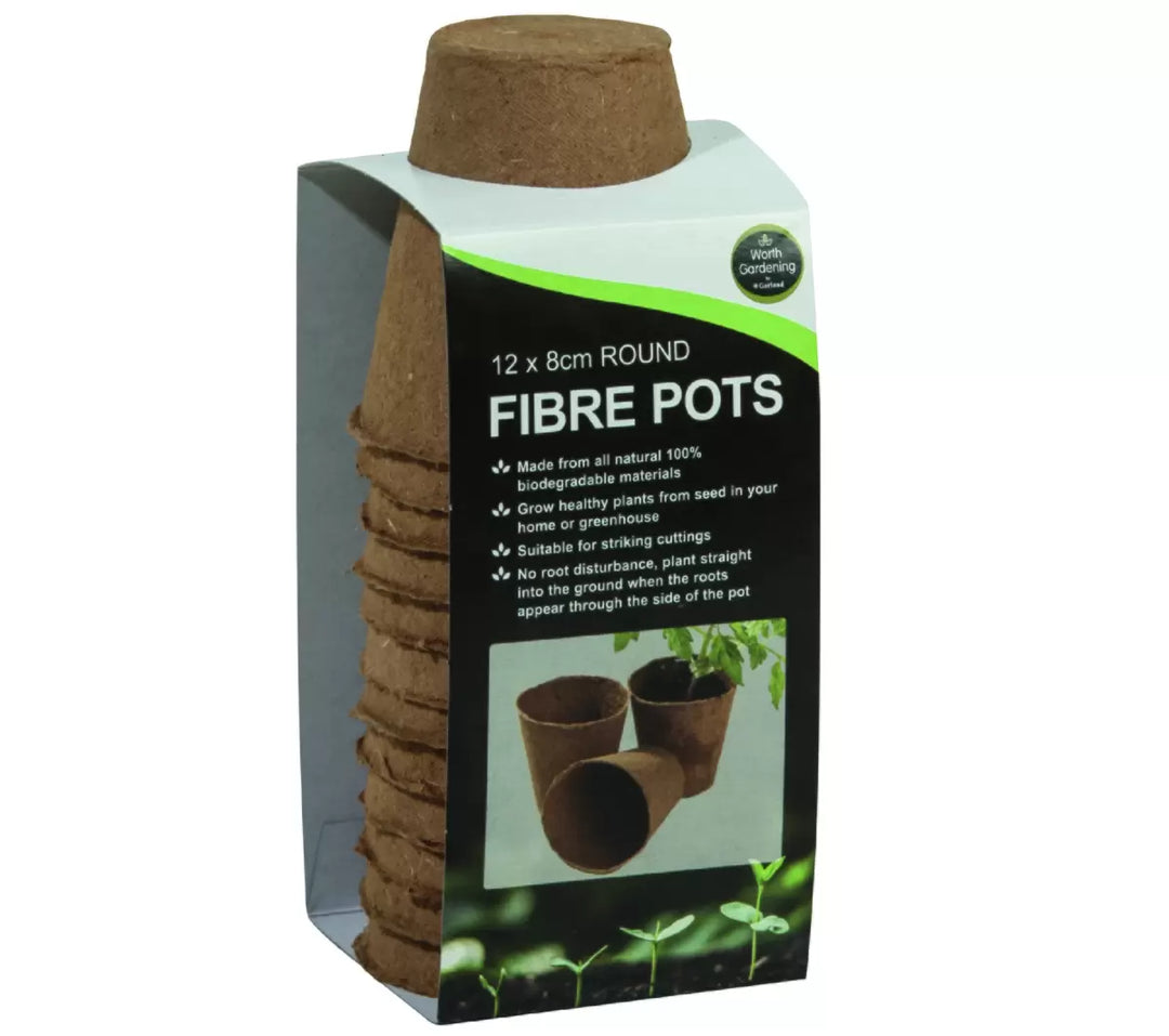 8cm Round Fibre Pot 12