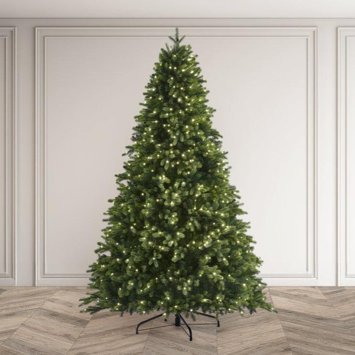 Galway Premium Pre-Lit Artificial Christmas Tree with 750 Warm White LEDs (8 Functions) - 7.5 ft