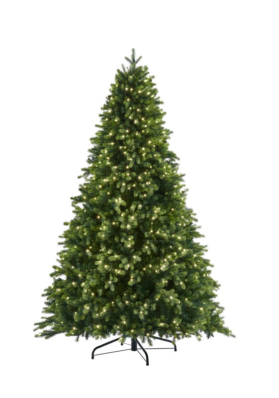 Galway Premium Pre-Lit Artificial Christmas Tree with 750 Warm White LEDs (8 Functions) - 7.5 ft