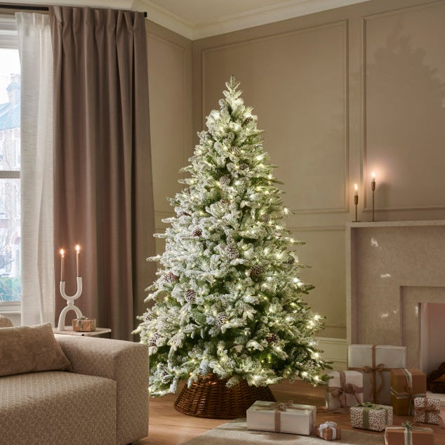 Frosted Winterfold Fir - 7.5Ft
Tree With 600 Warm White Led 5Mm Bulbs - Christmas - Windyridge Garden Centre