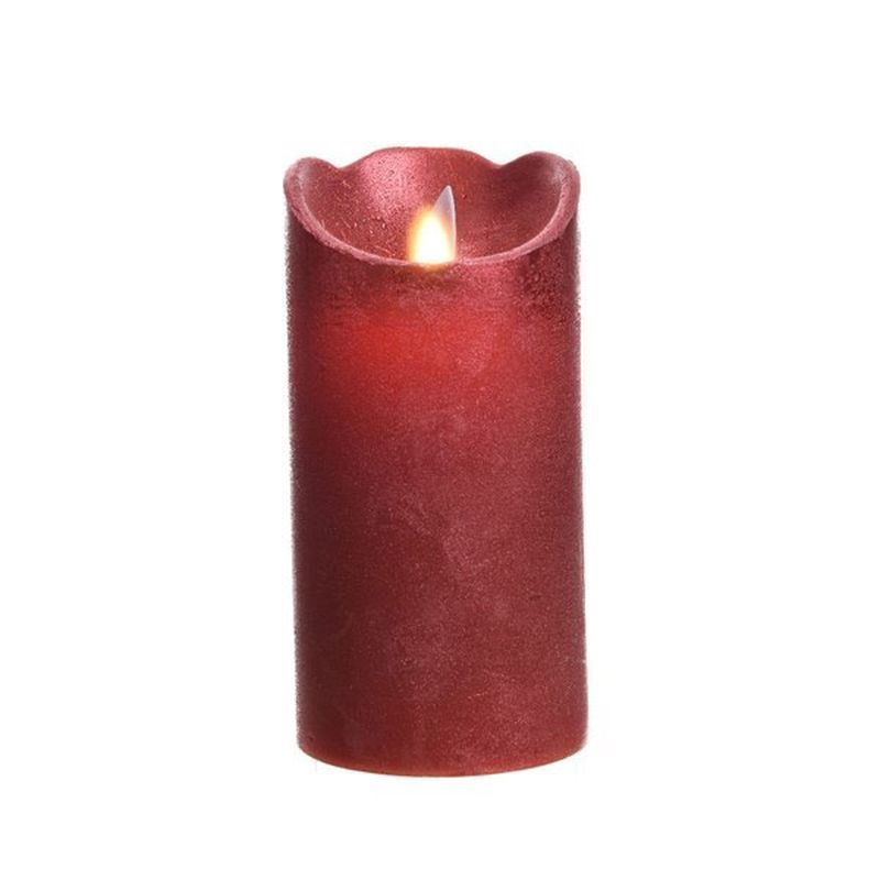 Led Waving Candle Wax Wave Top Bo Indoor Christmas Red/Warm White Dia7.5Cm X H.15Cm - Christmas Lights - Windyridge Garden Centre