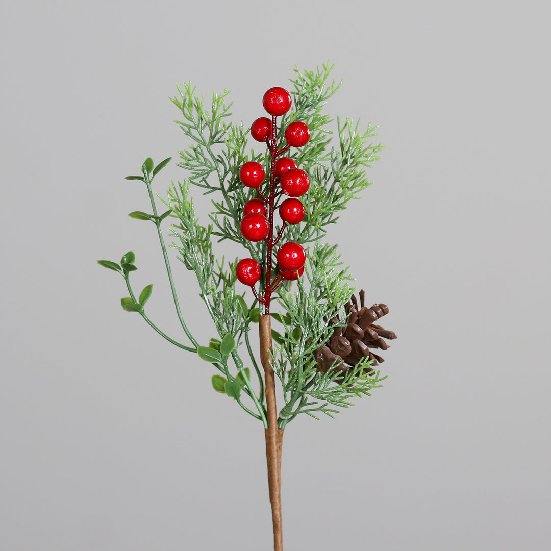 Fir pick with berries and a cone, 31 cm, 24/144