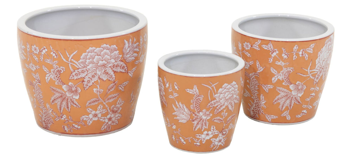 Qing Egg Pot Small Orange/Red D21H19