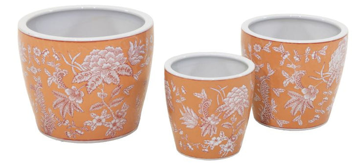 Qing Egg Pot Small Orange/Red D16H16