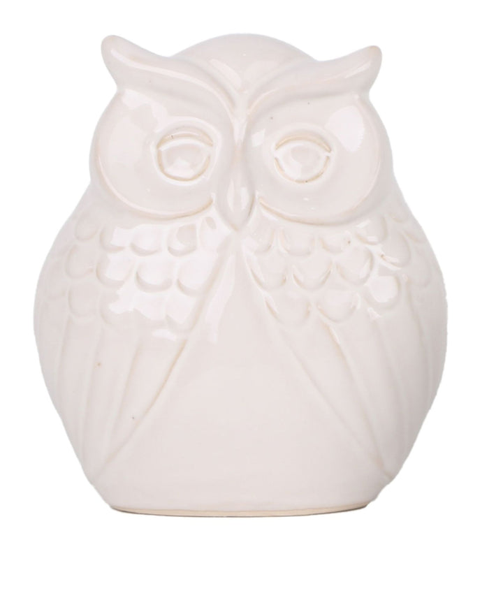 Owl White Dual Decoration L16 W11 H17.5 - Ornaments - Windyridge Garden Centre
