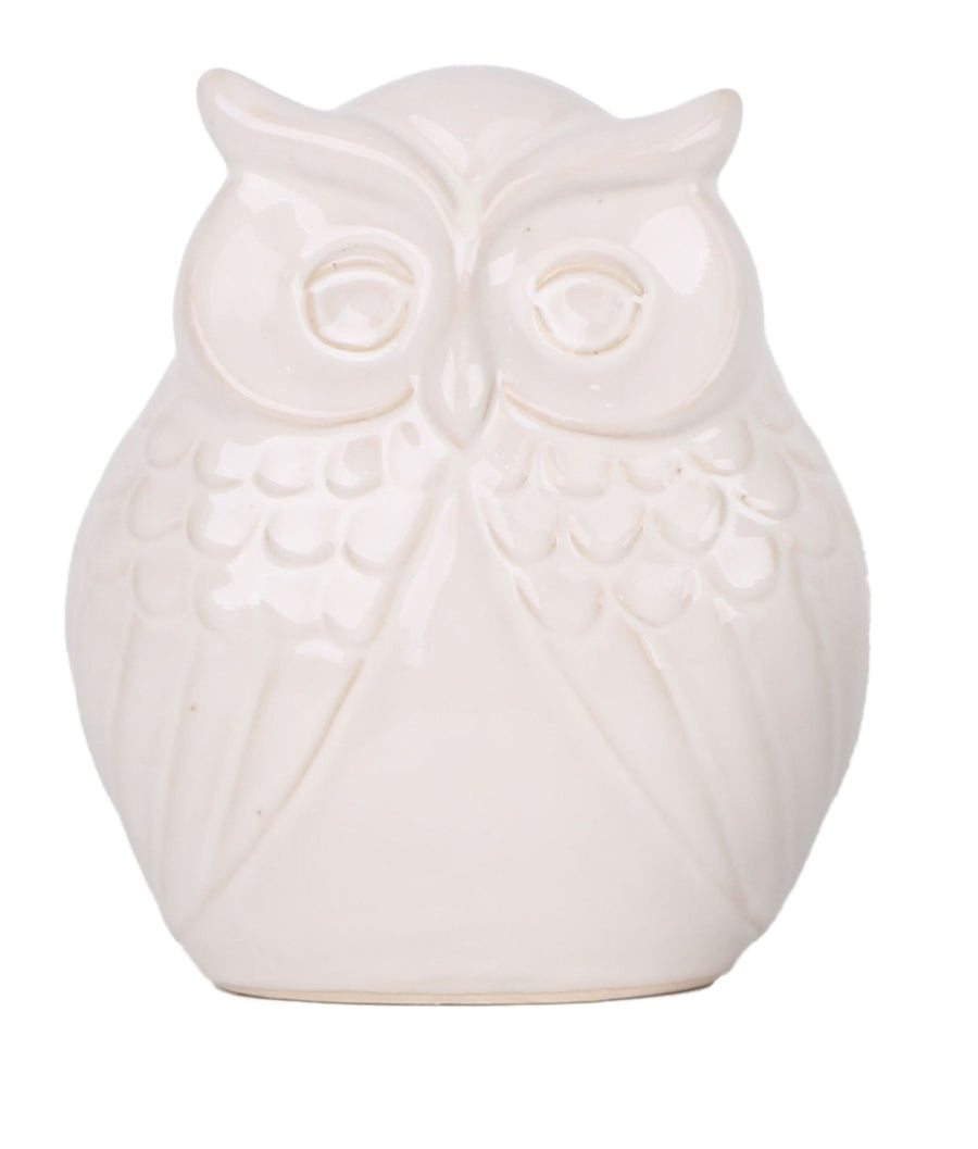 Owl White Dual Decoration L16 W11 H17.5 - Ornaments - Windyridge Garden Centre