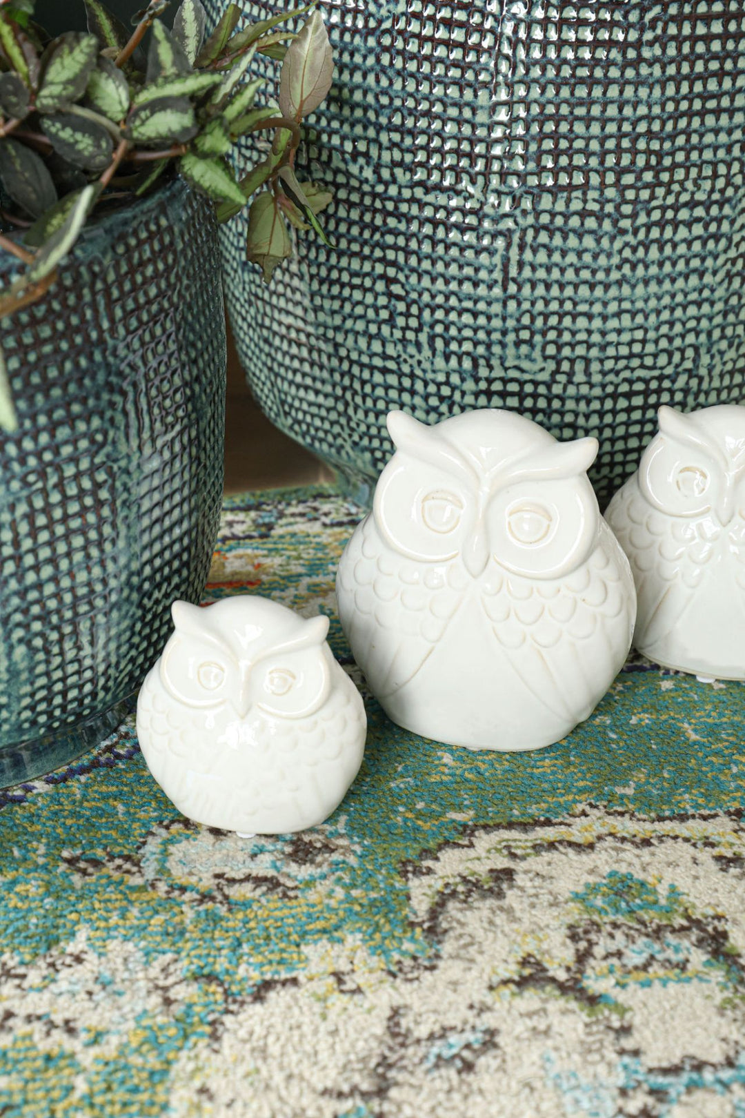 Owl White Dual Decoration L16 W11 H17.5 - Ornaments - Windyridge Garden Centre