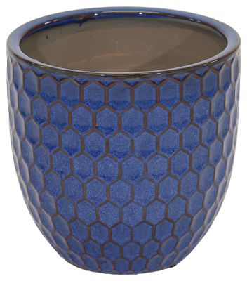 Carol Egg Pot Blue Ø19.5H19.5 - Pots - Windyridge Garden Centre