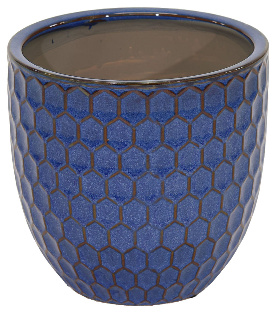Carol Egg Pot Blue Ø8H7 - Pots - Windyridge Garden Centre