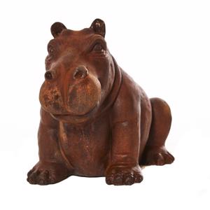 Cast Iron Small Happy Hippo Statue