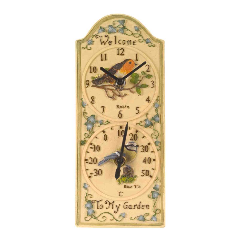 Birdberry Wall Clock & Thermometer - Garden Ornaments - Windyridge Garden Centre