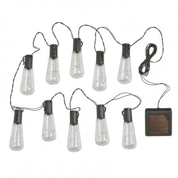 Eureka! Vintage Lightbulb Solar String Lights, 10 Bulbs