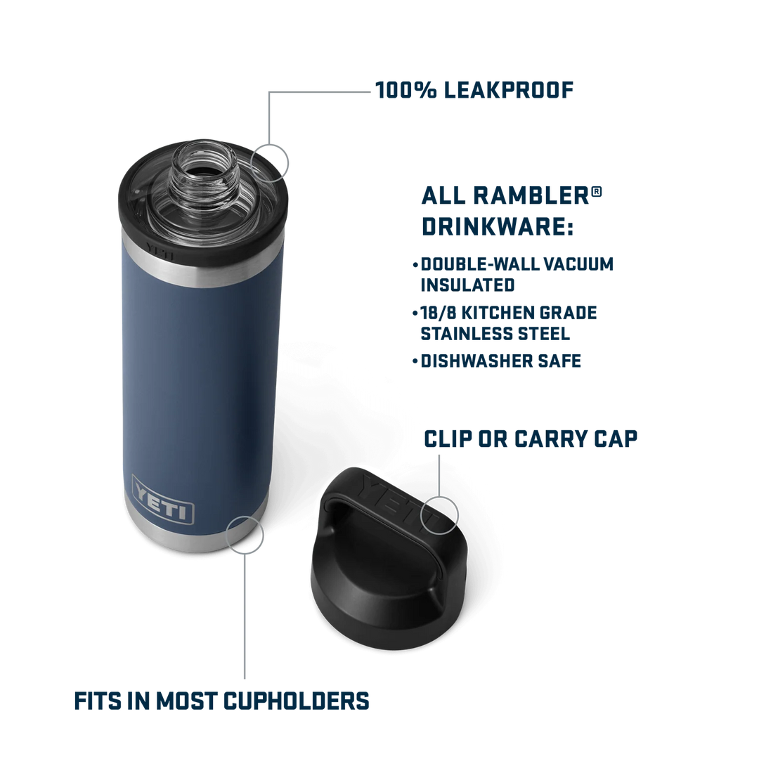 YETI RAMBLER 18 OZ C BOTTLE CHUG STAG RED