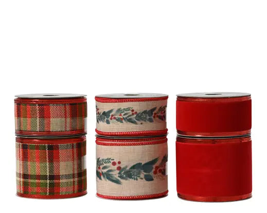 Ribbon polyester assorted L.200cm x W.6.3cm x H.0.1cm