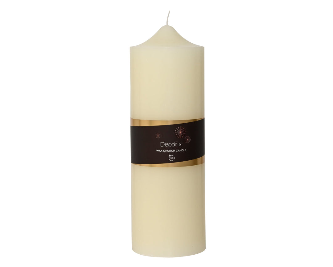 Church Candle Paraffin Ivory D.10Cm X H.30Cm - Christmas - Windyridge Garden Centre