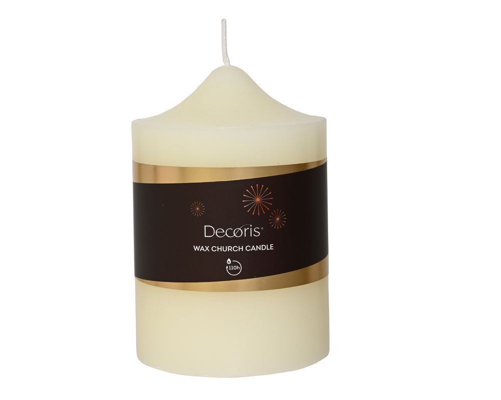 Church candle paraffin ivory D.10cm x H.15cm