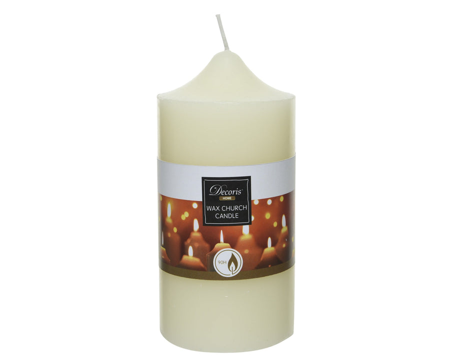 Church Candle Paraffin Ivory D.7.5Cm X H.15Cm - Christmas - Windyridge Garden Centre