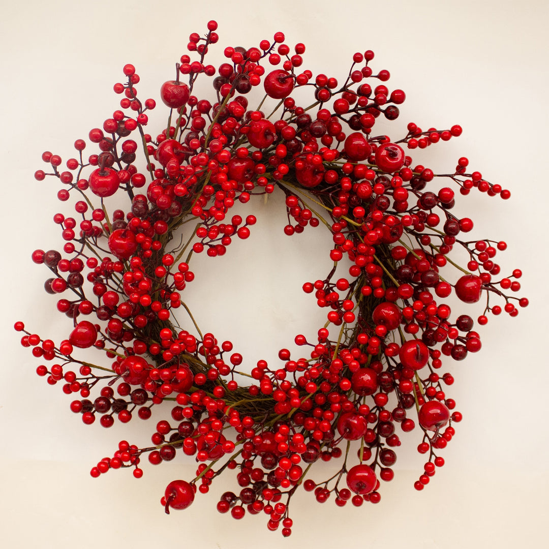 RED BERRY & APPLE WREATH 50CM 50x50x18 cm