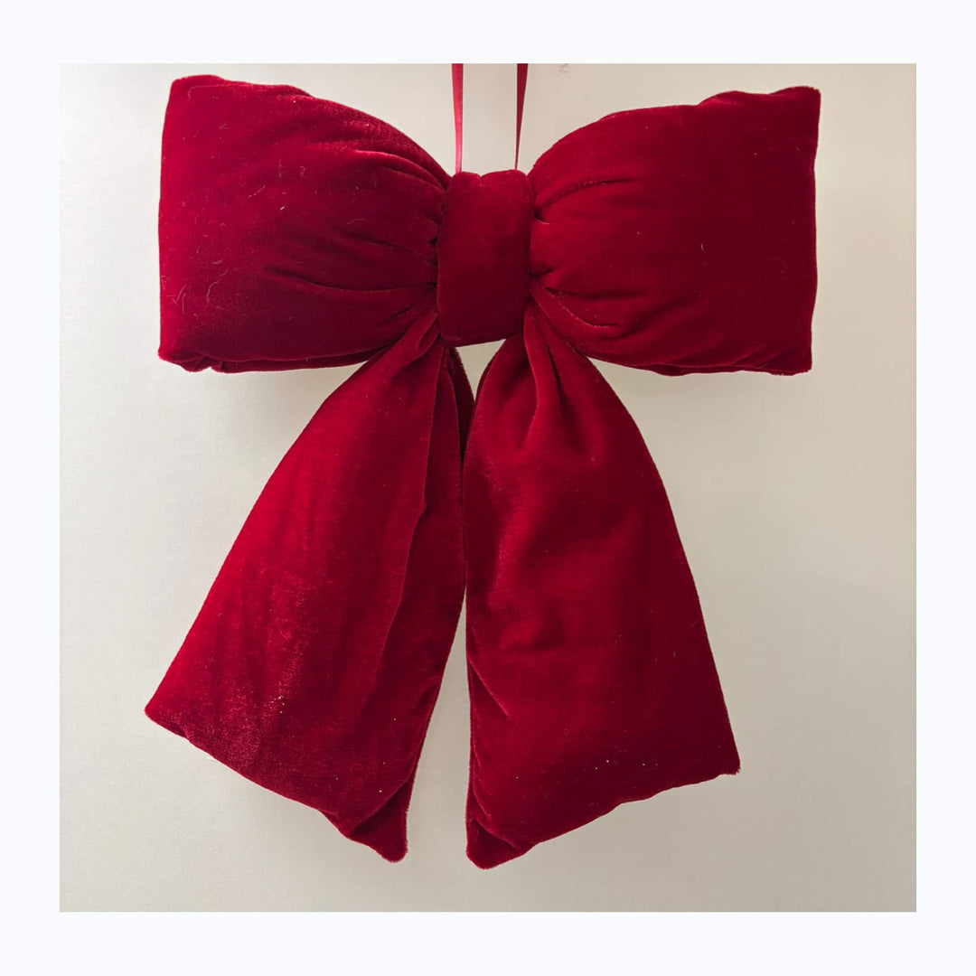 BURGUNDY VELVET SMALL BOW HANGER