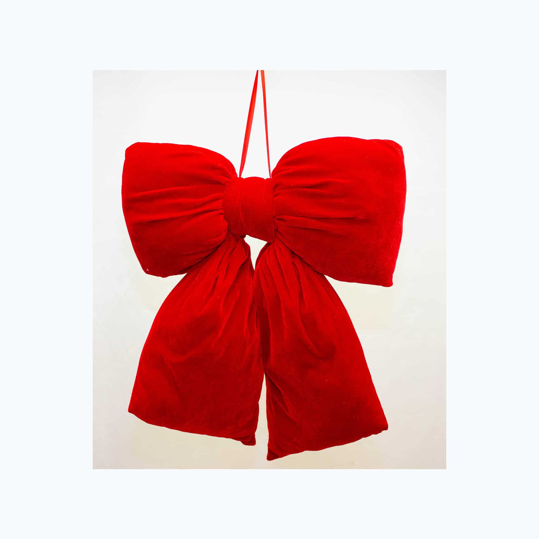 RED VELVET MEDIUM BOW HANGER