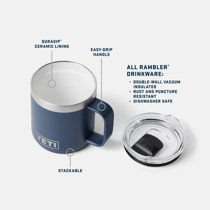 YETI RAMBLER 10 OZ MUG MS STAG RED