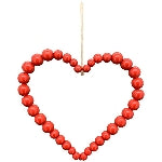 Heart Hanger Dost, red, wood/Metall, 25x2, 5x25 cm