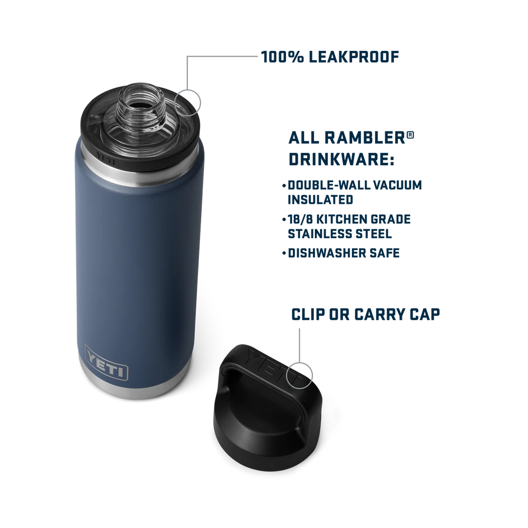 YETI RAMBLER 26 OZ C BOTTLE CHUG STAG RED