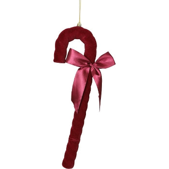 Candy cane SAMT, red, plastic, 35 cm