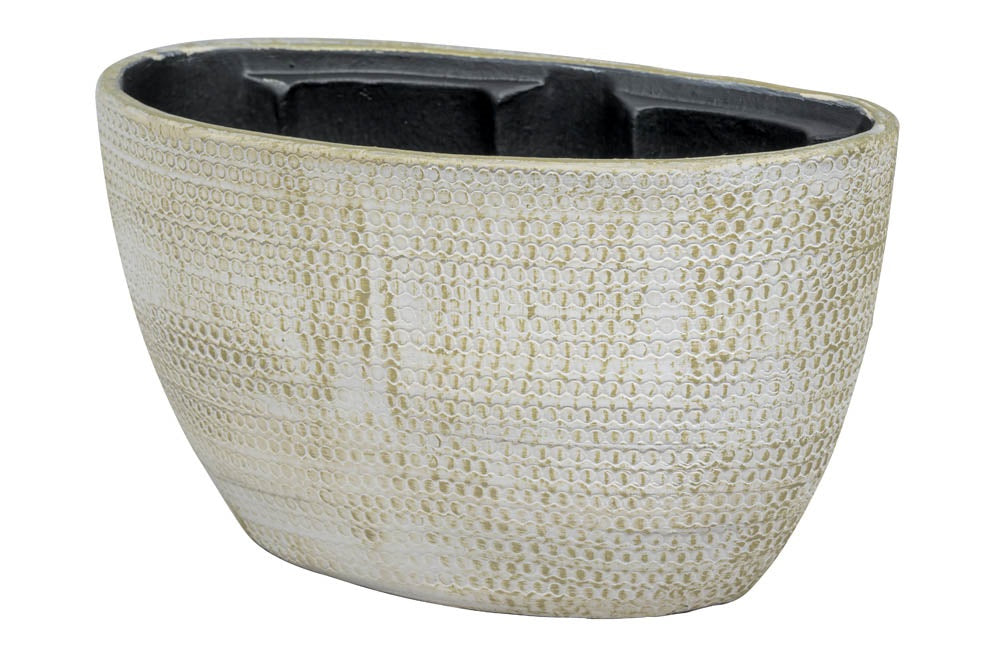 Boaz 1-06Wy White/Gold Ø29Cm/W15Cm/H17Cm - Pots - Windyridge Garden Centre