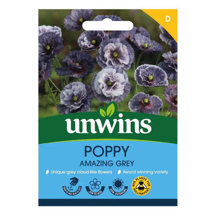 Poppy Amazing Grey - Seed Packets - Windyridge Garden Centre