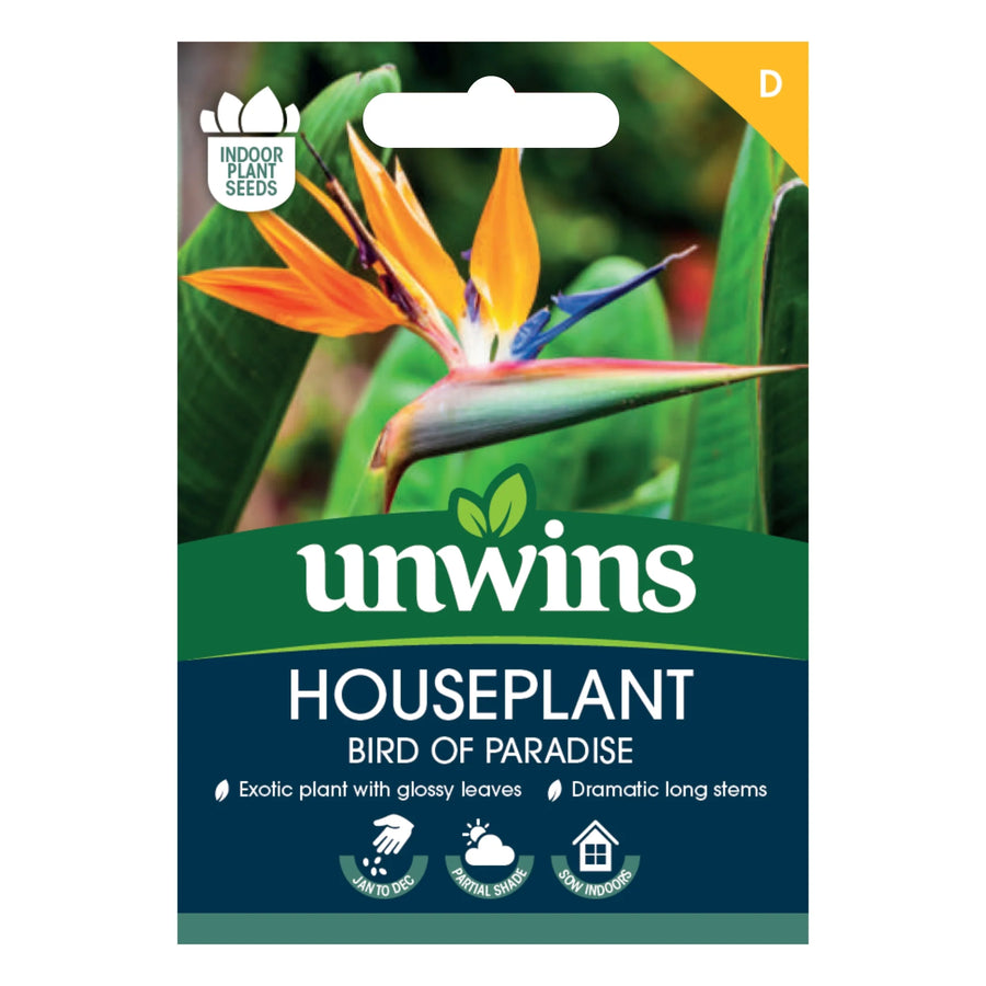 Unwins Houseplant Bird Of Paradise (Strelitzia Reginae) - Seed Packets - Windyridge Garden Centre