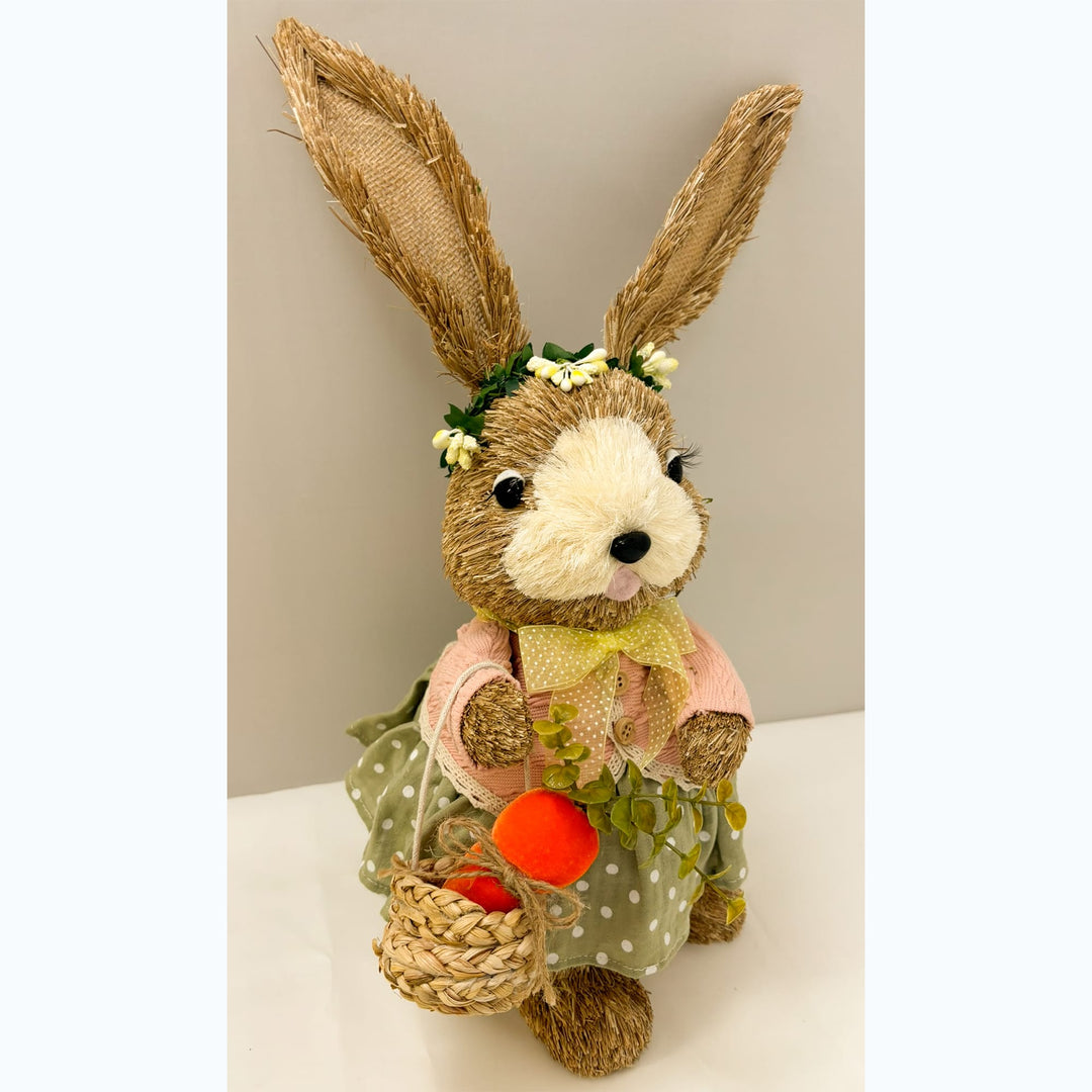 BUNNY GIRL WITH BASKET 43CM