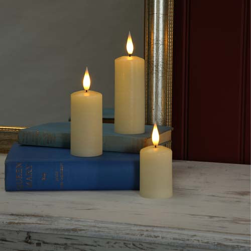 Alderbrook Ivory Small Pillar Candles set of 3