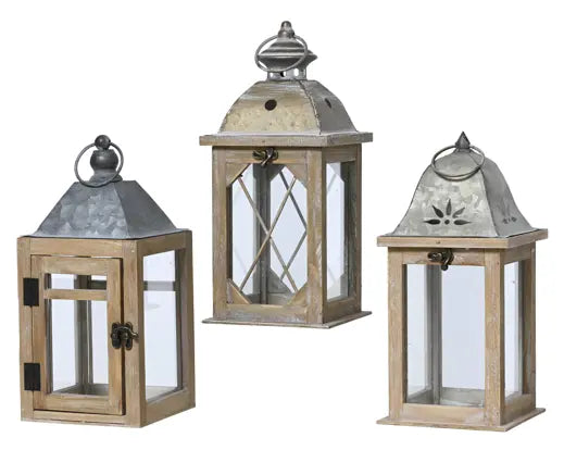 Lantern firwood square  fsc 100% brown L.14cm x W.14cm x H.31cm