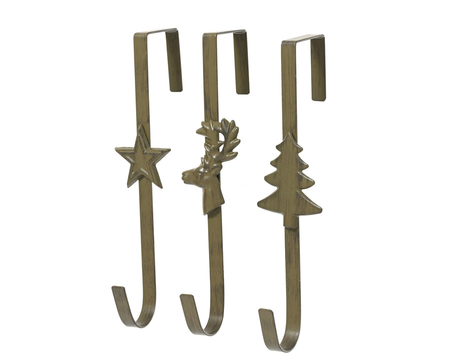 Brown iron wreath hanger for displaying Christmas wreaths