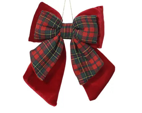 Bow polyester velvet christmas red L.4.5cm x W.18cm x H.23cm