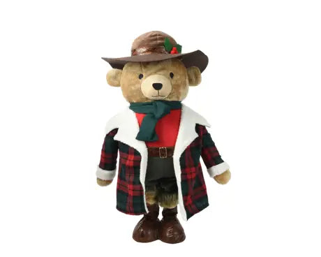 Bear polyester standing red L.30cm x W.40cm x H.117cm