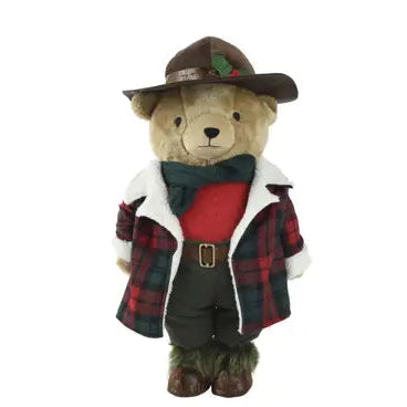 Bear polyester standing bear red L.23cm x W.38cm x H.60cm